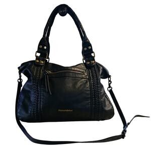 Montana West Black Pebbled Vegan Leather Handle/Adjustable Shoulder Bag Pockets